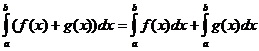 slánuimhir (a..b, (f (x) + g (x)) * dx) = dhílis (a..b, f (x) * dx) + lárnach (a..b, g (x) * dx )