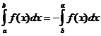 dhílis (a..b, f (x) * dx) = - gné dhílis (b..a, f (x) * dx)