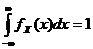 integrālis (-inf..inf, fX (x) * dx) = 1