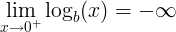 \ lim_ {x \ до 0 ^ +} \ textup {log} _b (x) = - \ неправилно 